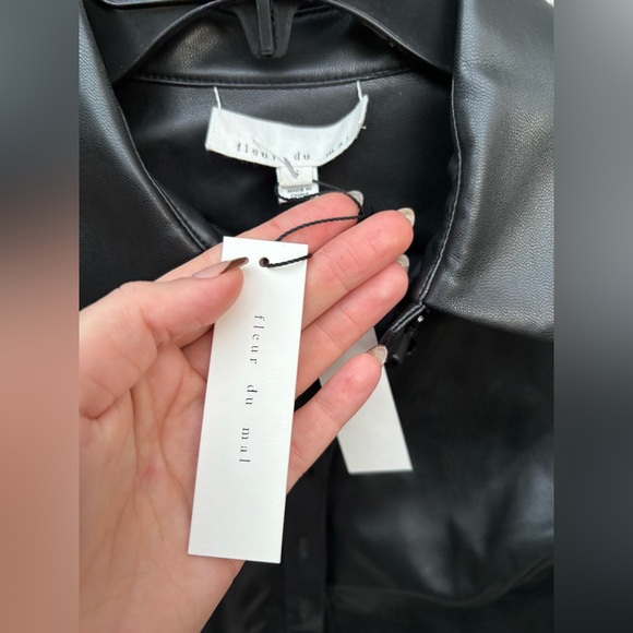 Fleur Du Mal Faux Leather Cropped Button Down in Black New with Tags! - Picture 8 of 13